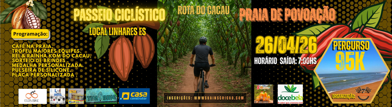 Banner Passeio Ciclístico Rota do Cacau.