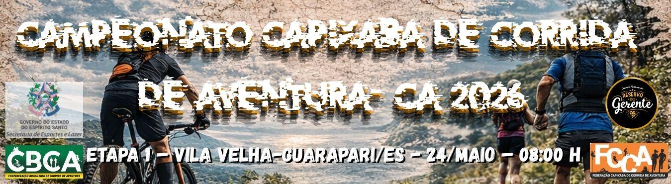 Banner CAMPEONATO CAPIXABA DE CORRIDA DE AVENTURA 2026 - ETAPA GUARAPARI - VILA VELHA/ES