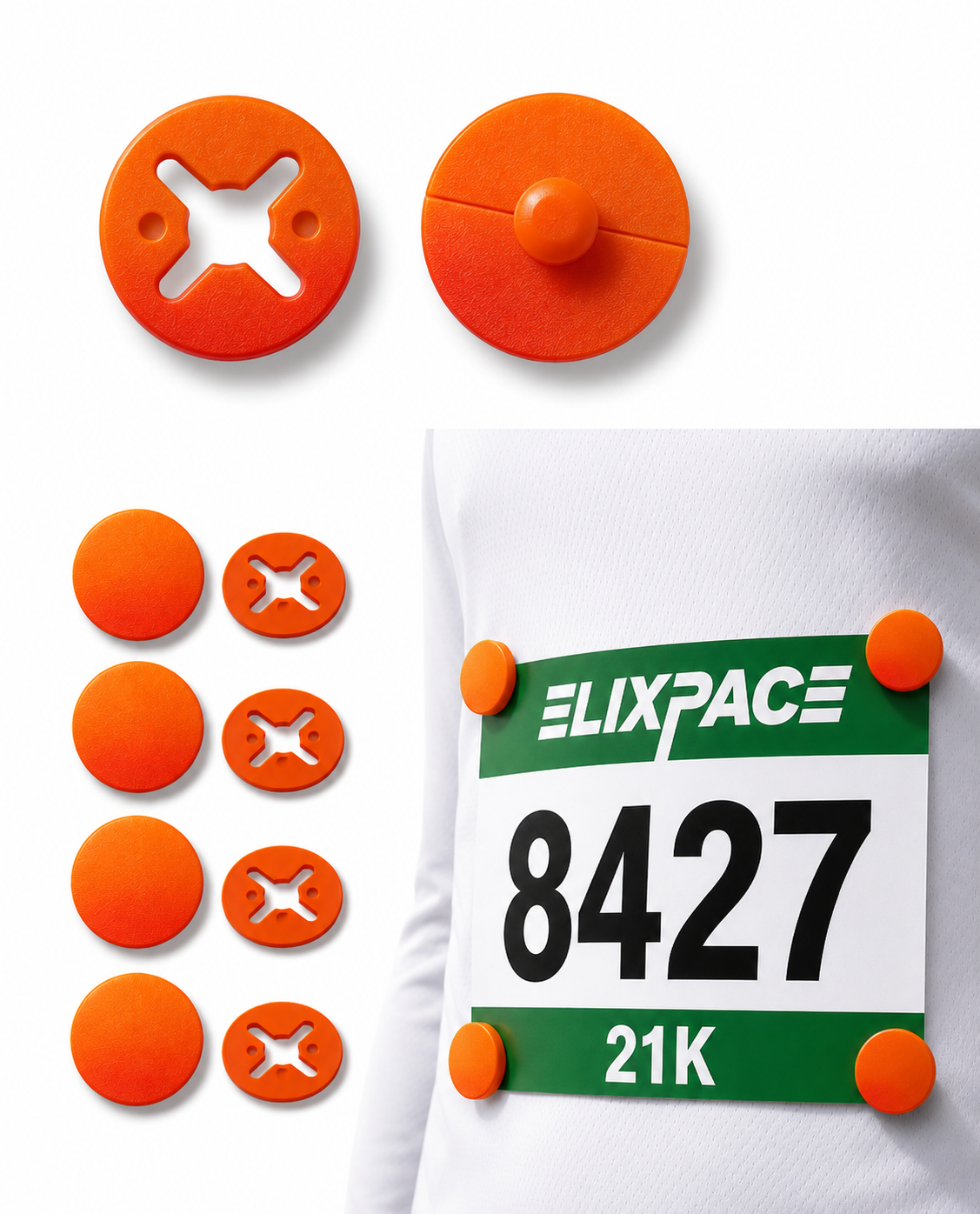 Clip Button, Prendedor numero de peito